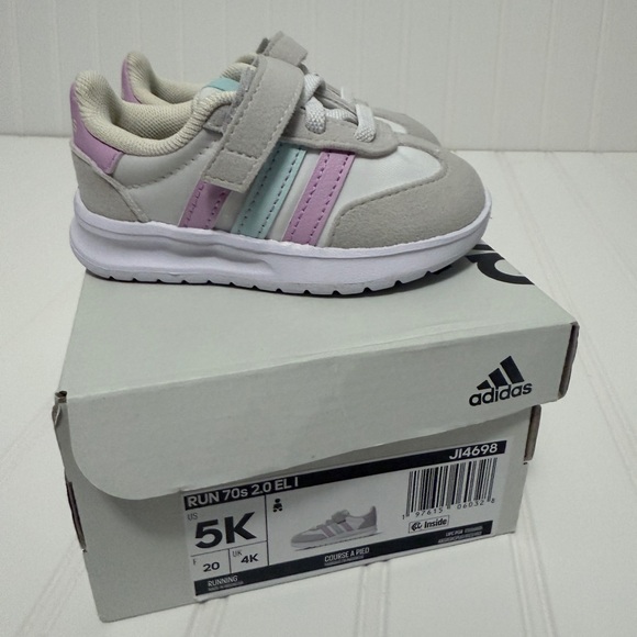 adidas Run 70s 2.0 Cloud White Bliss Lilac Halo Mint Baby/Toddler Size 5K - Picture 1 of 8